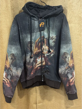 EPTM graphic zip hoodie beige mix 32